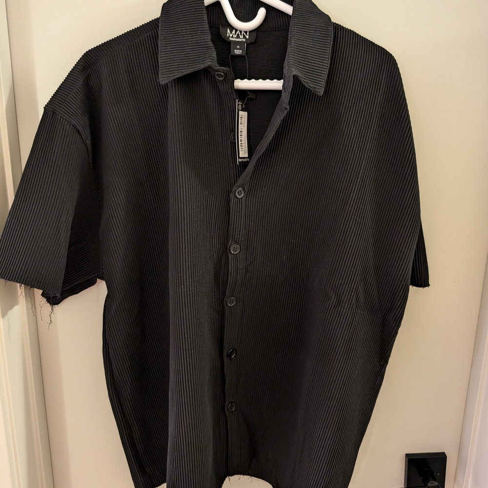 Black Pinstripe Men's Shirt